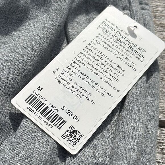 Lululemon Scuba Mid-Rise Oversized Cargo Jogger Heathered Grey size Medium NWT - Picture 3 of 7
